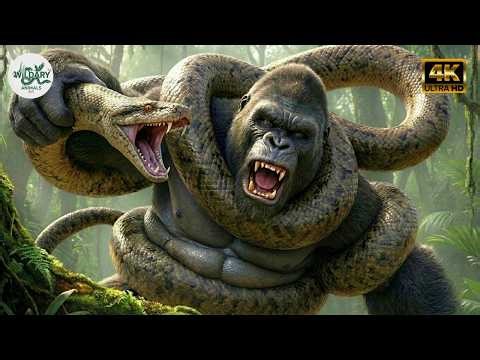 Amazon Jungle Wildlife: Gorilla vs Python – The Ultimate Clash in the Jungle
