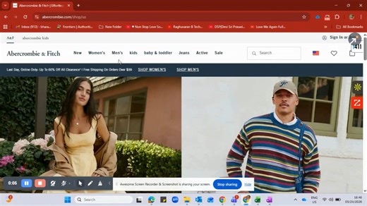 For Abercrombie & Fitch — quick search walkthrough
