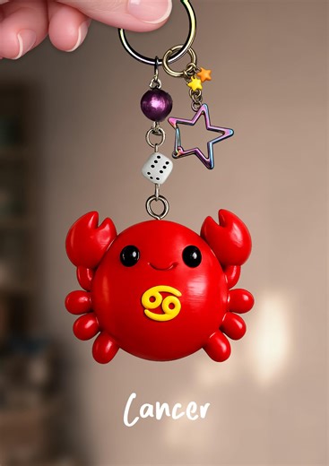 Cancer Zodiac - Bag Charm, Keychain, Fridge Magnet. - Etsy
