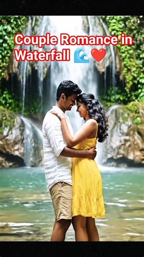 Pure Peace: Couple Romance in Waterfall 🌊❤️#shorts #leorojas #nature