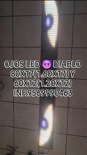 9.8K views · 37 reactions | Ojos led Diablo en diferentes medidas. 1.60 x 17 $1500 se manejan con control 1.20 x 12 $1000 se manejan con app y control. Inf. 9569990463 y 8674644408 | Traileros De Nuevo Laredo | Facebook
