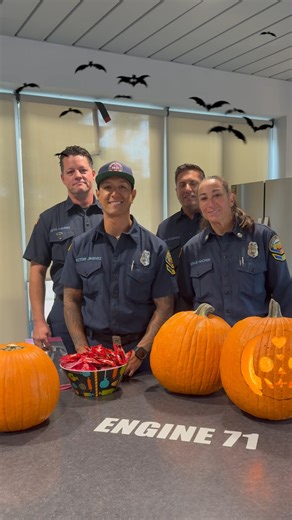 This Halloween, Engine 71 is serving up candy and safety tips! 🍬 Before you head out for trick-or-treating, remember to: 💡 Trick-or-treat in groups in well-lit areas 🎃 Use battery-operated candles in pumpkins 🚸 Stay on sidewalks and crosswalks 🔥 Keep decorations away from heat sources Have a safe and fun night from all of us at the Orange County Fire Authority! | Orange County Fire Authority