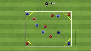 6v6 Diagonal Possession gameSession Details:1⃣ 4v4 centrally with one end player for each team diagonally placed2⃣ Teams score points by successfully maintaining possession and switching play between their teams two end playersKey Focus:✅ Principle of width, depth and height to have appropriate shape to maintain possession✅ Operating in spaces between the defensive team to draw them in and create space in the wider areas of the practice✅ Speed of execution and 1st thought to play forwards when t