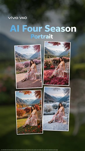 13K views · 99 reactions | Every portrait can have a special touch of summer, autumn, winter or spring with AI Four Season Portrait on the all-new vivo V60. Buy now! https://bit.ly/3J55V6j #vivoV60 #ZEISSPortraitSoPro #CelebratingLifeMoments | vivo | Facebook