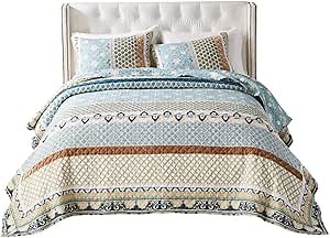 Greenland Home Thalia Quilted Bedding Set, 3-Piece King/Cal King, Blue, One Set