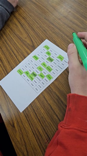 Vocabulary/Spelling BINGO in English. | Happy Camp High School