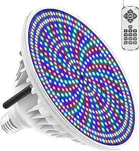 CEDIO LED Pool Lights for Inground Pool 55W 120V, Swimming Pool Light Bulb RGB Color Changing with Remote Control, E26 Replacement Bulb for Pentair and Hayward Fixture