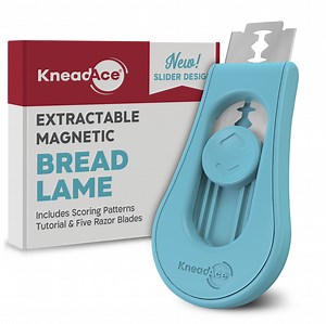 KneadAce Bread Lame Scoring Tool Extractable Magnetic Scorer with 5 Blades and Booklet, Turquoise Upgraded - Walmart.com