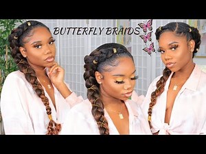 BUTTERFLY BRAID 🦋(CROCHET METHOD) | QUICK PROTECTIVE STYLE | Outre Pre-stretched Braiding Hair