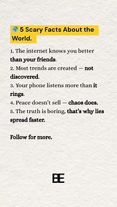 5 Scary Facts About the World ‍️ 1️⃣ The internet knows you...