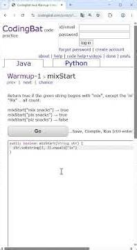 🗣️🎧: 🇨🇭 | 🧮 Basic Java - Coding Bat - "022_Warmup1_mixStart" | #java #codingbat # education #basic
