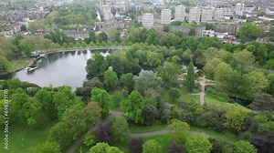 Drone footage of the West Boating Lake at Victoria Park inondon, England
