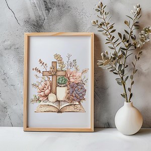 Cross Cross Stitch Pattern Instant PDF Download - Christian Cross Watercolor Cross Stitch Hand Embroidery Flower Religious Christian Pattern - Etsy