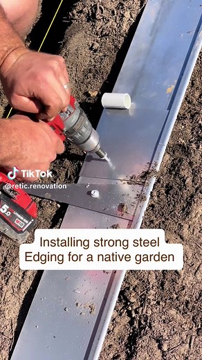 Steel Edging Installation for Perth Native Garden
