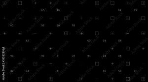 PNG Alpha.HUD elements grid.Shapes and numbers abstract technological animation.Animated SciFi texture background.Type 1