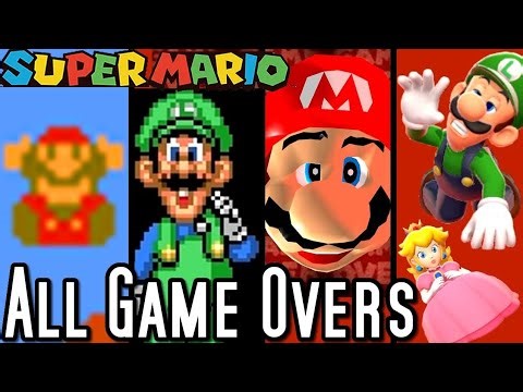 Super Mario vs Yoshi's Island ALL GAME OVER SCREENS 1985-2015 (Super Mario Advance DS to NES)