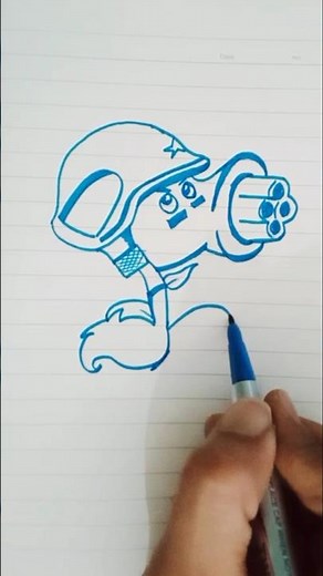 how to draw Gatling Pea from PVZ Peashooter fusion #drawing #peashooter #gatlingpea