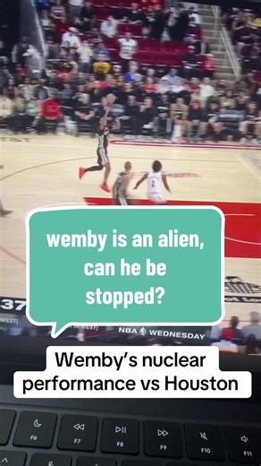 wemby was out for blood in the Spurs matchup vs Houston last night. 28 points, 16 rebounds and 5 blocks in the win. Insane work from the alien #fyp #nba #wemby #alien #spurs