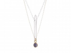 Watch Dogeared "Balance" Spiky Spear Silver Necklace, 18" With Dogeared September-Sapphire Bezeled on Amazon Live