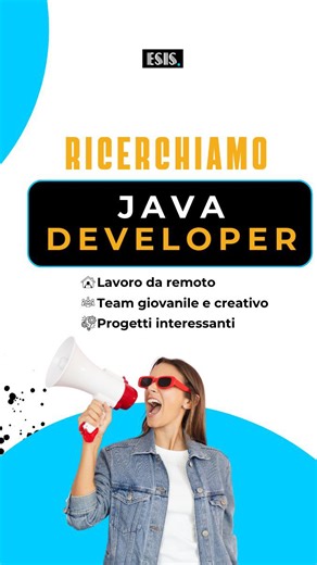 ESIS srl on Instagram: "🖥️ Siamo alla ricerca di un Java Developer che ami il codice e le sfide! Se vuoi lavorare su progetti innovativi, crescere con noi e divertirti a creare soluzioni smart, questo è il tuo momento. 💡 #Java #DeveloperLife #TechJobs #CodingLife #JoinUs"