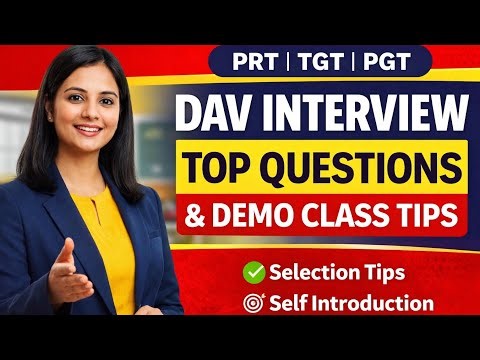 LIVE: DAV Interview Preparation | Most Important Questions, Demo Class & Tips