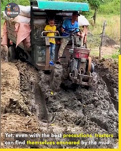 Mud Warriors: The Battle of Tractors on Tough Terrain.😲😳 #tractortales #mudmastery | Fun club