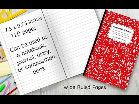 Red and White Marble Classic composition notebook