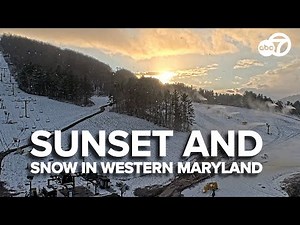 LIVE: Snowfall and a sunset from Wisp Resort in Western Maryland