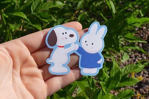 Dog and Bunny Sticker, Cute Animal Sticker, Water Bottle Sticker, Waterproof, Puppy, Rabbit, Cute Characters, Gift Ideas, Laptop Stickers - Etsy