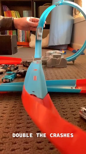 Crashing hot wheels is what we do.... getting two crashes for the price of one..... doesn’t happen often #hotwheels #hotwheelscrashing #crashingcars