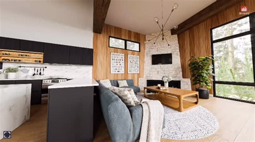 Experience this modern home in a whole new way. 🏡✨ With our 360° interactive experience, you can click, spin, and explore the Ridgeview floor plan from every angle. Every detail. Every perspective. Ready to tour? Discover the Ridgeview and more floor plans in the link in bio. #modernhomedesign #timberhome #interior4you | PrecisionCraft Log & Timber Homes