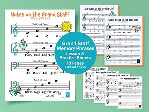 Music Mnemonics for Treble and Bass Clef- Piano Note Reading Activity Sheets (digital Download) - Etsy