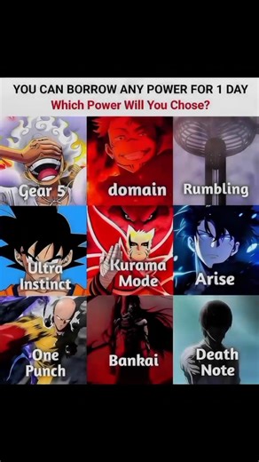 You can borrow any power for 1 Day #anime #short video #viral song #viral video #goku #naruto #gojo