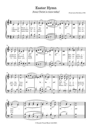 Easter Hymn Jesus Christ is Risen Today Sheet Music (PDF, MP3) - Etsy