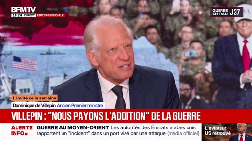 "Il y a une logique d'apartheid" en Israël, explique Dominique de Villepin, ancien Premier ministre