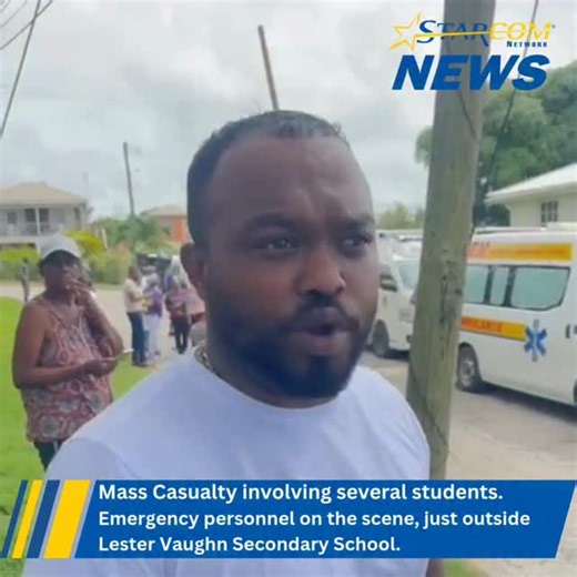Resident of Cane Vale, St. Thomas Dale Rowe was in time to render assistance to some of the injured students. #StarcomNetwork #TheLatest #Barbados | Starcom Network News