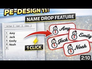 PE Design 11 Palette 11 Tutorial Name Drop Feature | Create Multiple Personalized Designs FAST
