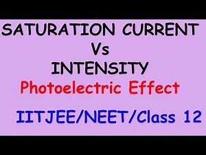 Saturation Current Vs Intensity: IITJEE/NEET/Class 12