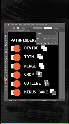 Adobe Illustrator Pathfinder Tools Explained | Shape Modes & Pathfinders Easy Guide