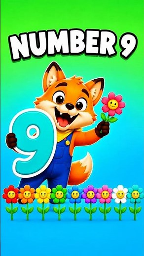 "Number 9 for Kids! 🌸 Count Nine Flowers with Fox!"