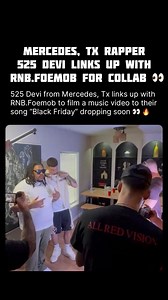 Devvy Dev / 525 Devi from Mercedes, Tx and RNB.FOEMOB spotted filming a music video to their song "Black Friday" that is set to drop soon 👀 How Is It Sounding ⁉️ #texasmusicscene #texasrapper #rnbfoemob #fyp #reels | Soy Tan Tejano