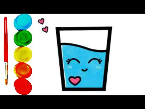 How to Draw a Cute Water Glass Step by step Follow Along video for KIDS