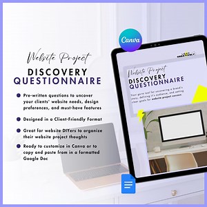 Website Project Discovery Questionnaire Template | Canva Template and Google Doc – Perfect for Beginner Web Designers & Website Diyers - Etsy Canada