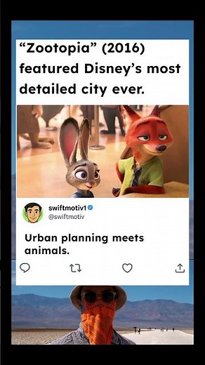 “Zootopia” (2016) featured Disney’s most detailed city ever.