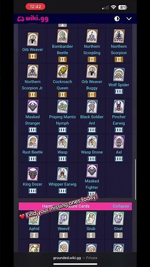 🃏 ALL Creature Cards IN ORDER (Grounded 2)