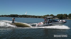 All-new looks, an updated running surface, new interior styling and more make Centurion’s Fi23 one of the bigger, badder 23-foot watersports boats available. | Boating Magazine