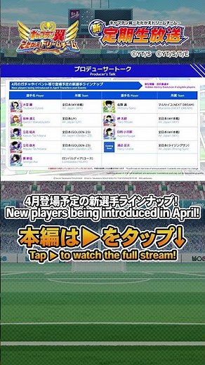 4月登場予定の新選手ラインナップ！ / New players being introduced in April! #キャプテン翼たたかえドリームチーム #captaintsubasa