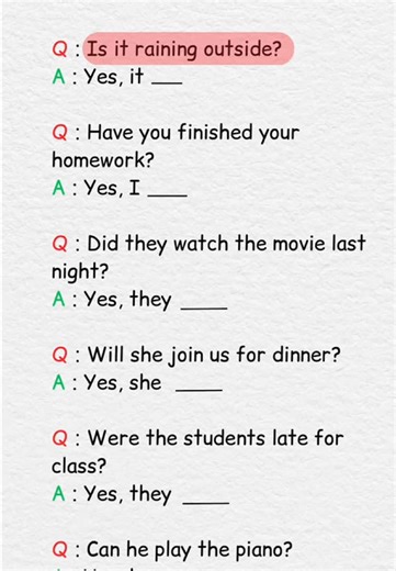 Effective Grammar Practice for Short Answers in English