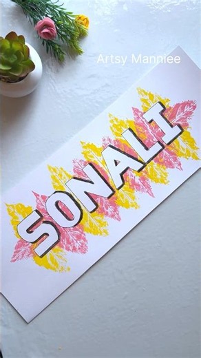 Name calligraphy ideas #leafart #viralshorts #art #nameart