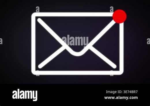 Modern animated message box icon with red notification badge and new message alert. Pop-up chat notification UI animation for email inbox, mobile app, and web interface. Perfect for communication, social media, and digital interaction design concepts Stock Video Footage - Alamy